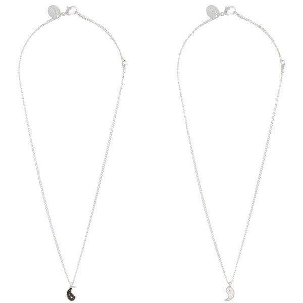Tear &amp; Share Silver Yin Yang Necklace Pack