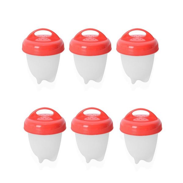Six Silicone Egg Boil Pods