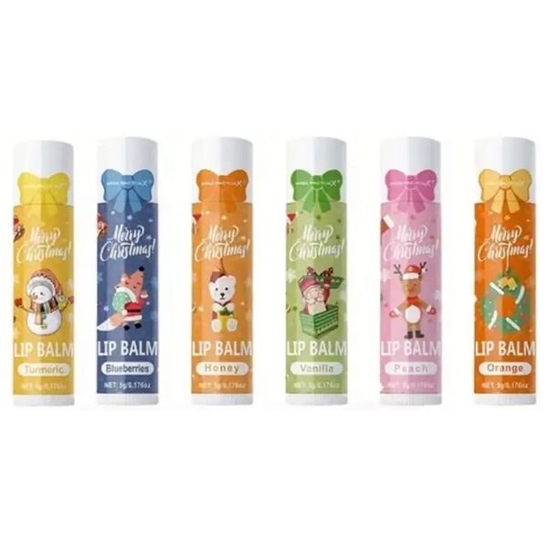Fashion Beauty 6pcs Christmas Moisturizing Gift Lip Balm Set