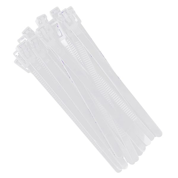 Tool Reusable Heavy Duty Nylon White Cable Ties Set of 100 (300mm)