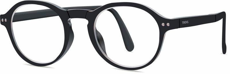 TROO Blue Light Blocking Round Reading Glasses - Folding Arms