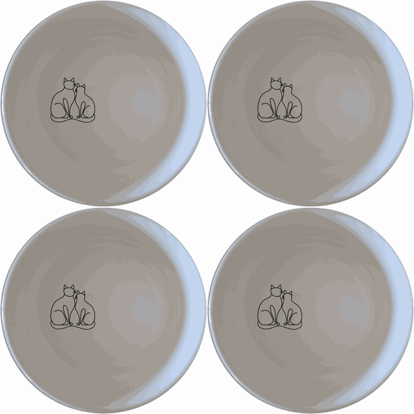 Sillouhette Fat Curvey Cats Bowl Set of 4 - Range 3