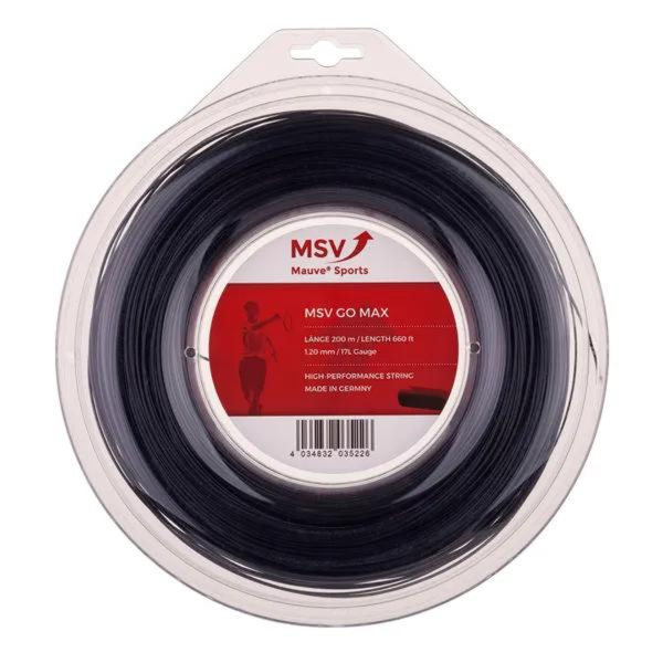 MSV GO MAX 1.20 Tennis String - Black - 200m