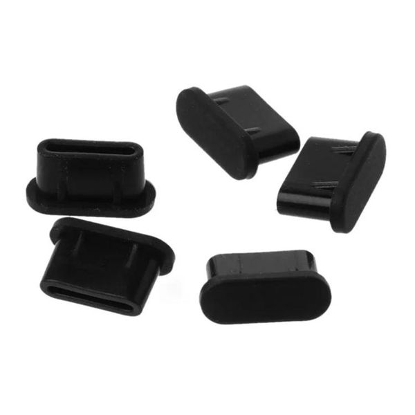 20 Pack Anti Dust Plugs for USB-C / Type-C Port, Silicone - Black