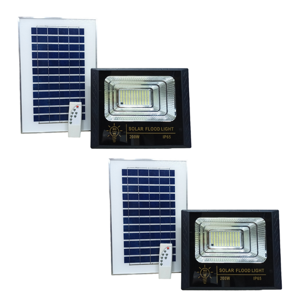 200W IP65 BDN Waterproof Rechargeable Solar Garden Light - 2 Pack