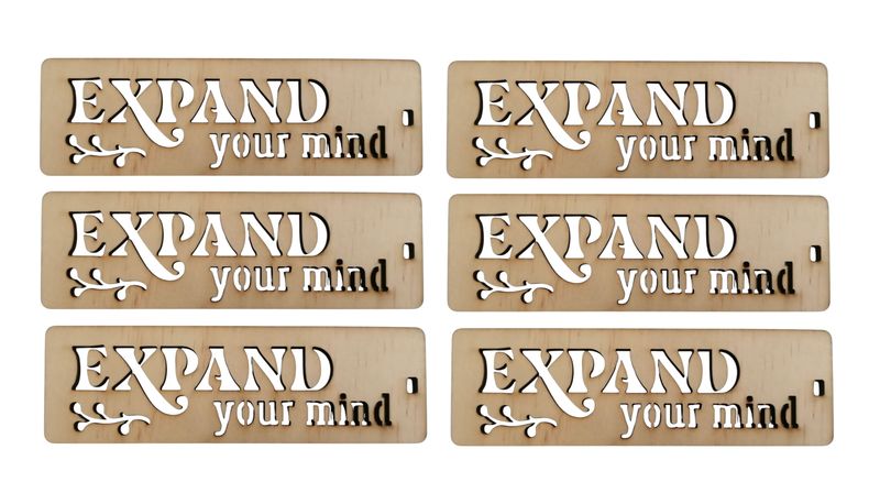Wooden Expand Your Mind Bookmark Stencil - 6 Pack