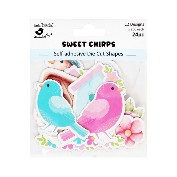 Self - Adhesive Die Cut Shapes - Sweet Chirps - 24 Piece