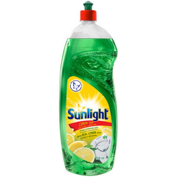 Sunlight Dishwashing Liquid Lemon 100 750ml - 5 Pack