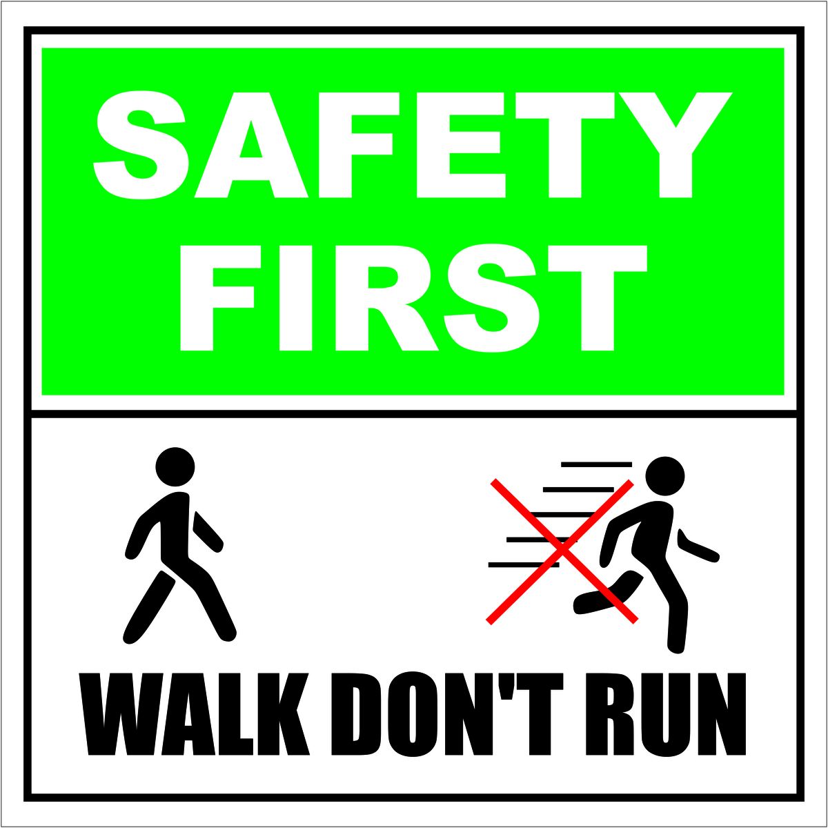 Walk Don't Run Sign 44x44cm | Shop Today. Get it Tomorrow! | takealot.com