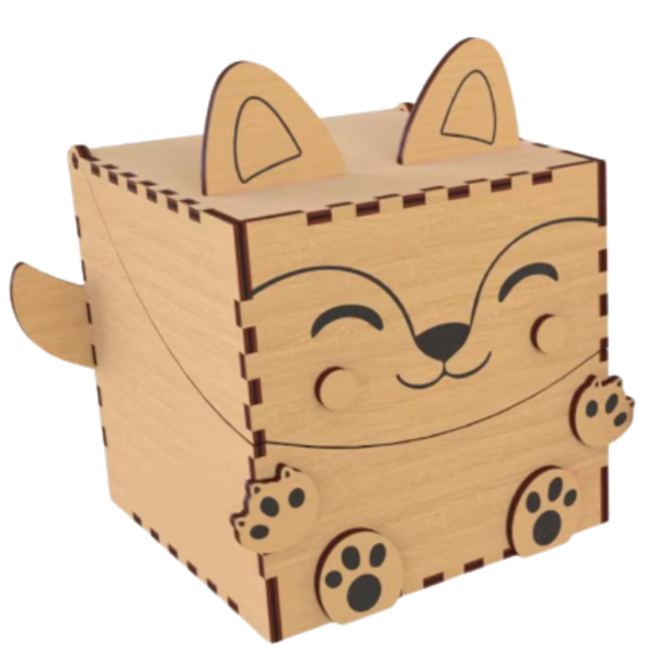 Unpainted Laser-Cut Animal Diaper Box - Baby Shower &amp; Newborn Keepsake