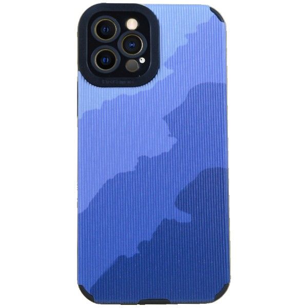 Gradient Camo Design Phone Cover - iPhone Compatible - iPhone 12 Pro - Blue