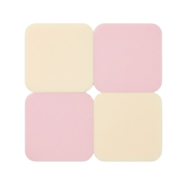 4 Piece - Soft Makeup Sponge Set - Pink &amp; Beige