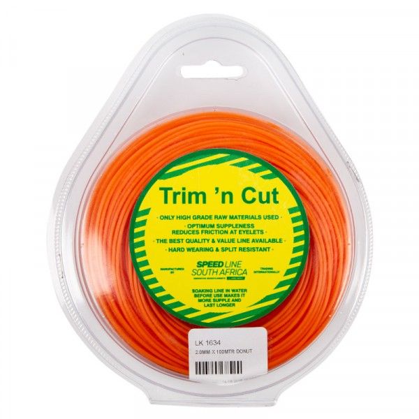 Bulk Pack x 3 Trim N Cut Donut Trimmer Line - 2.0mm x 100 Meters - Orange