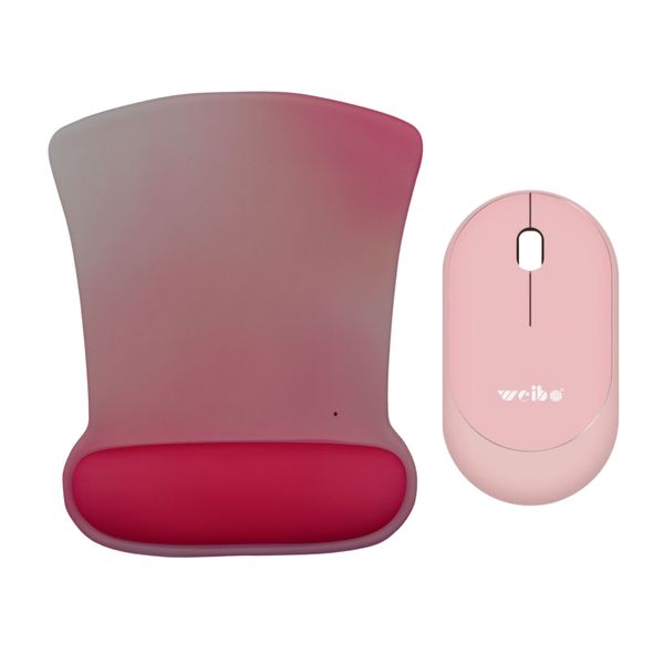 Ergonomic Faded Mouse Pad and Wireless Mouse