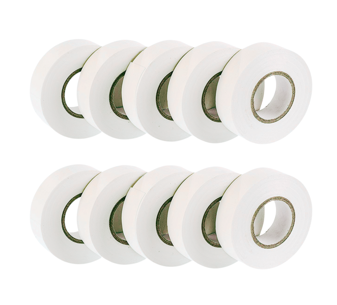 10 Pack Sircony PVC Insulation Tape White