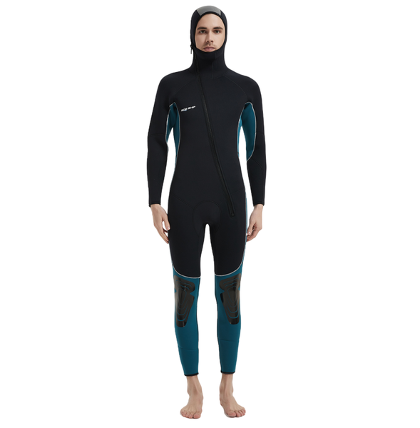 Rideship 5mm Front Zip Neoprene Hooded Wetsuit for Surfing Snorkeling and Diving