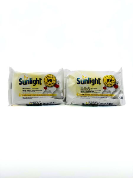 Sunlight Mild Baby Cleansing Face and Body Bar Soap 175g x 2