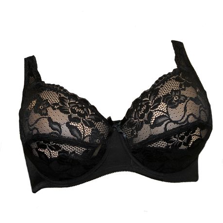 Plus Size Full Coverage Floral Lace Underwired Padded Bra Pack of
