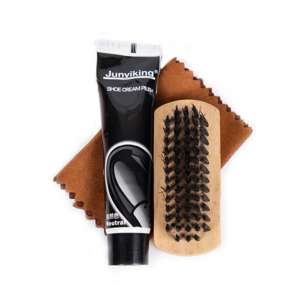 Convenient Travel Friendly Black Shoe Polish Kit