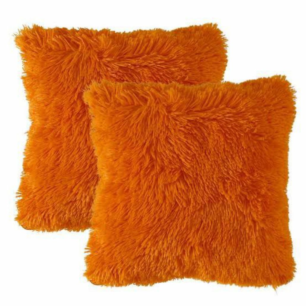 Fluffy Pillow Cover Set of 2 Orange Shop Today. Get it Tomorrow