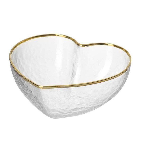 Crystal Clear Glass Heart Shaped Salad, Spaghetti, ice cream Bowls