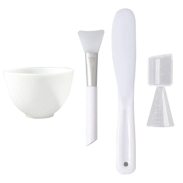 White Silicone Facial Mask Tool Set 4 Piece