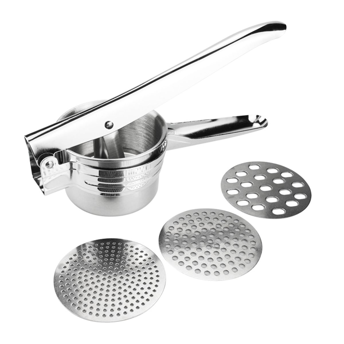Premium Stainless Steel Potato Ricer Set with 3 Ricing Discs Shop Today. Get it Tomorrow