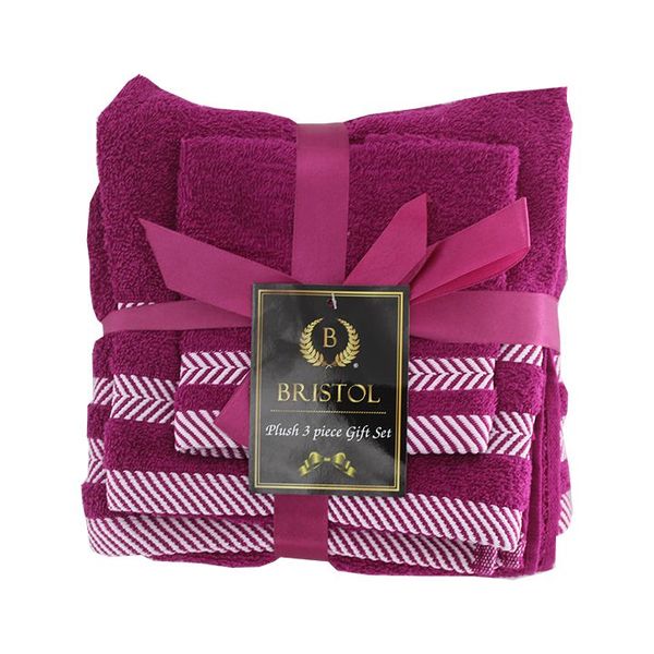 3 Piece Towel Set - Bath Towel, Hand Towel and Face Cloth - 100% Cotton Gray