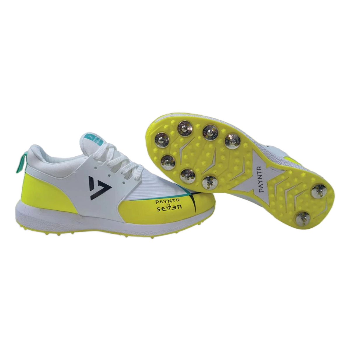 Payntr By Seven Cricket Shoe Spike White And Yellow Buy Online in