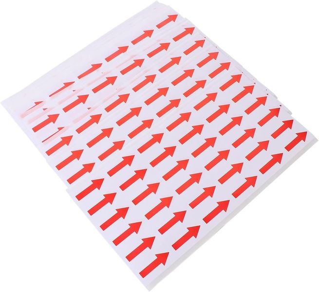 Red Upward Arrow Sticker Direction Label 500pcs, Removable Adhesive