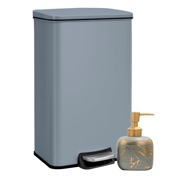 30L - Kitchen Pedal Bin With Plastic Inner Bucket Including Soap Dispenser