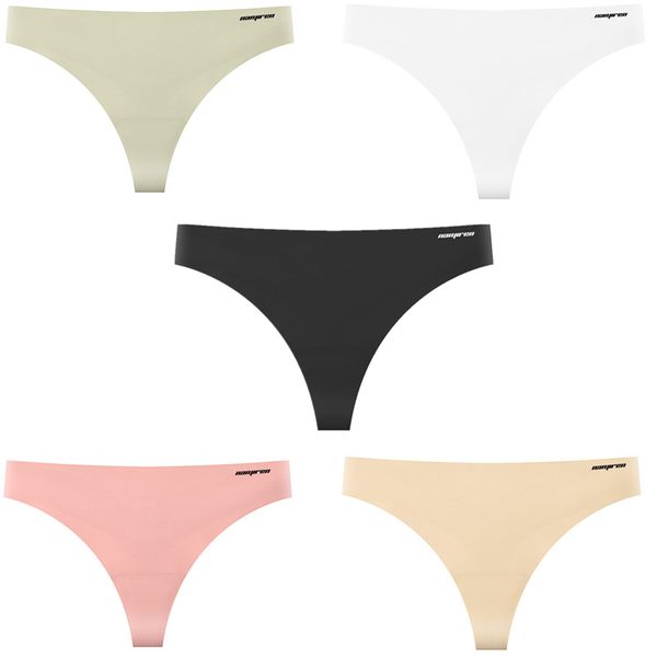 NanJiren Women's Seamless Ice Silk Panties G-String - 5 Pack