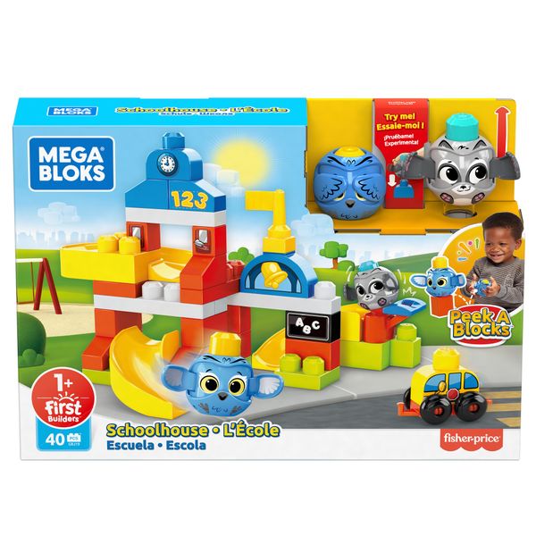 Mega Bloks Peek A Blocks Schoolhouse with Big Building Blocks