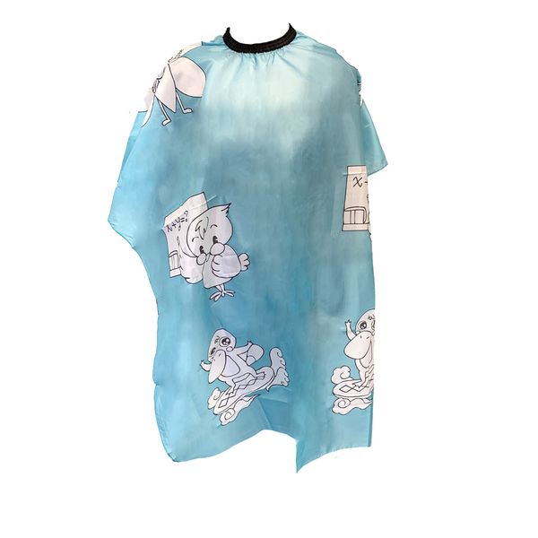 Cutting Kiddies Cape - with Clip - Blue with Cartoons