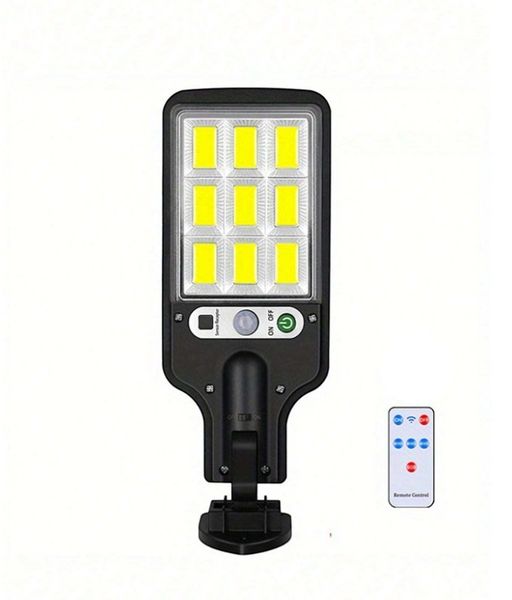Solar Motion Sensor LED Street Lamp - Black
