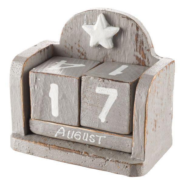 Ilanga Trading - Block Calendar for Innovative Date Display - Grey &amp; White