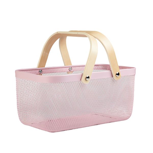 Fruit Basket -Metal With Wooden Handle-Rectangular And Bottle Opener
