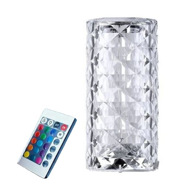 Crystal Multicolour Touch LED Rose Desk Lamp Light