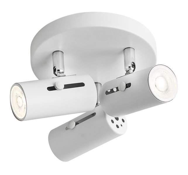 Matt White Tube Shape Three Head Spotlight