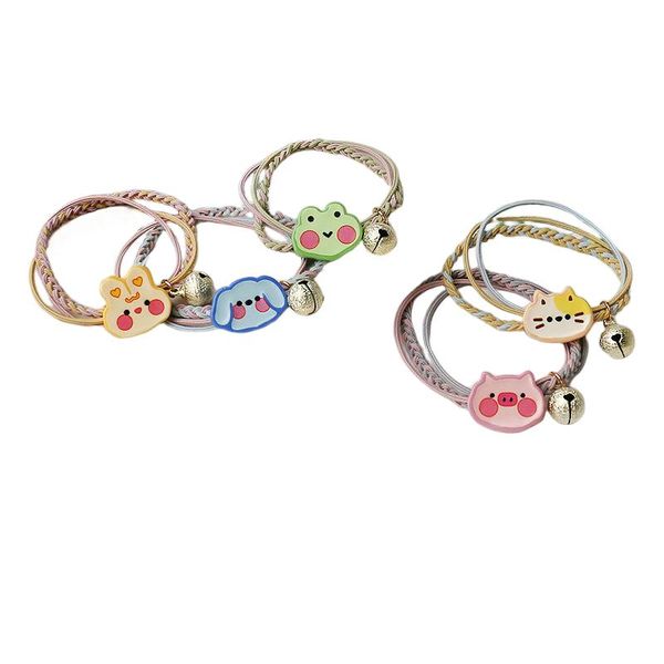 Sweet Animal Bells Hair Bands - Set of 5