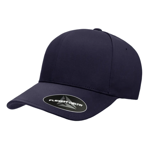 Flexfit Delta Curved Peak Adjustable-Hook and Loop Strap Dark Navy Cap