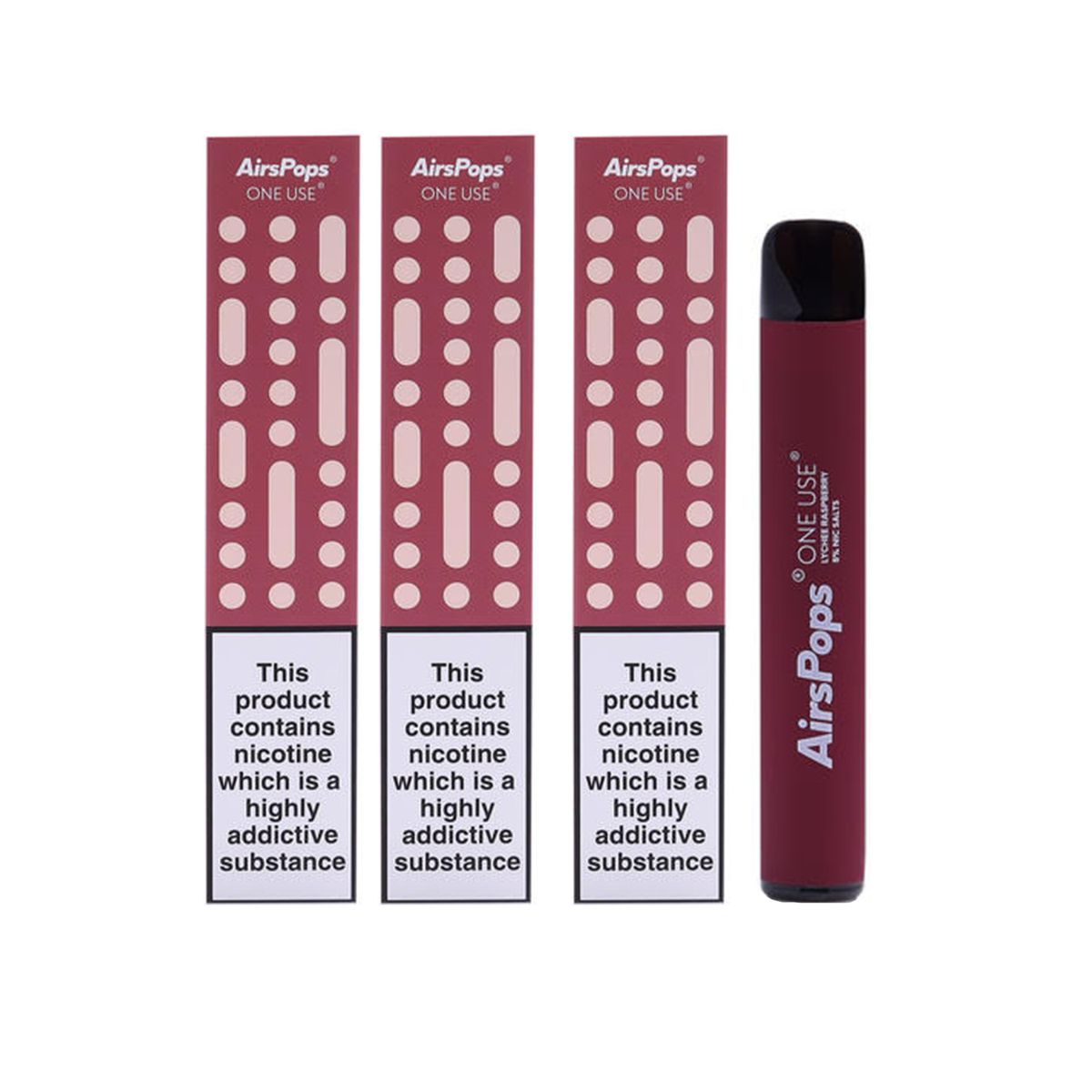 Airscream AirsPops 3 Pack Disposable Lychee Raspberry 5 Nic