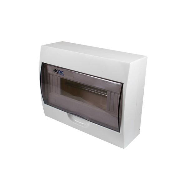 ACDC - White DIN DB 12-Way Surface with Door and Tray