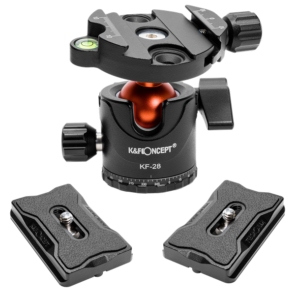 K&amp;F 28mm Ball Head with 10kg Load Capacity and Two Quick Release Plates | KF31.023