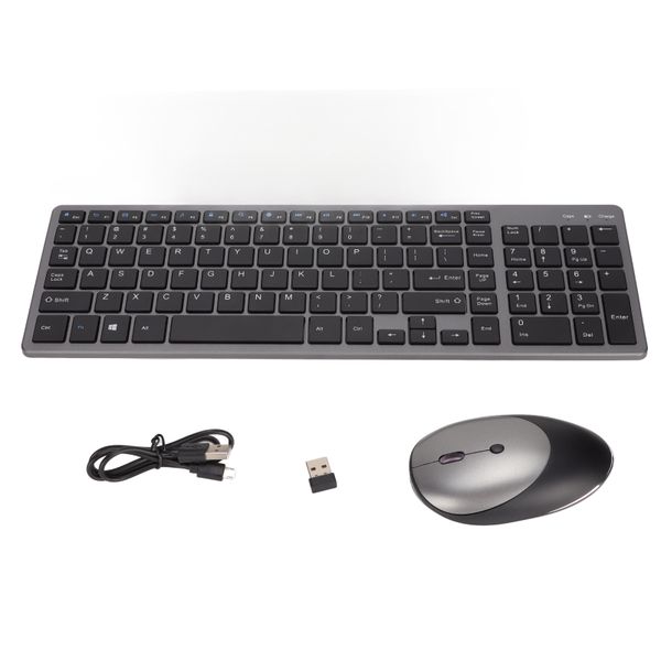 Wireless Keyboard Mouse PC Rechargeable Combo