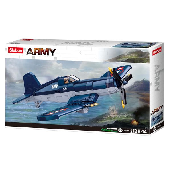 Sluban Building Set: WWII F4U Fighter Jet - 550 Pieces