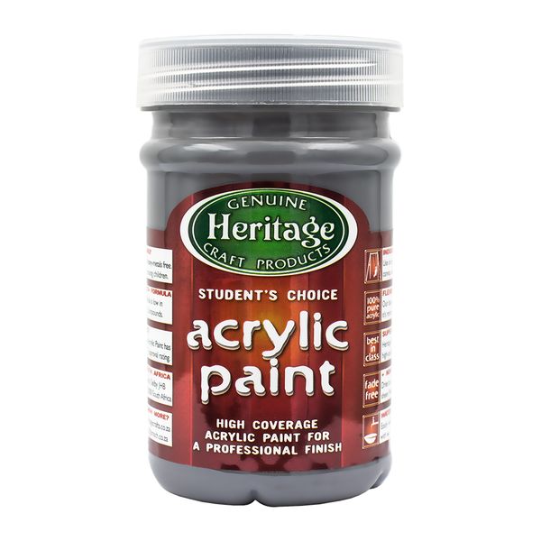 Heritage Pure Acrylic Paint 250ml - Grey