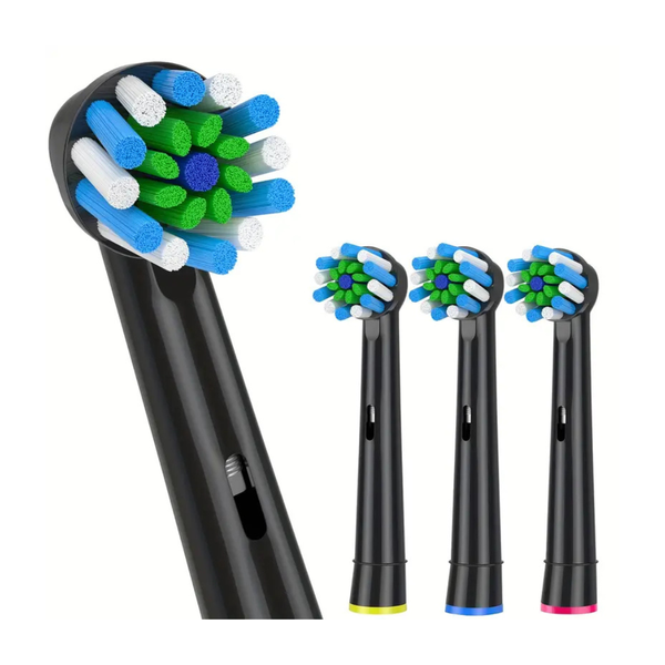 Oral B Compatible Brush Heads Cross Action Black 4 pack