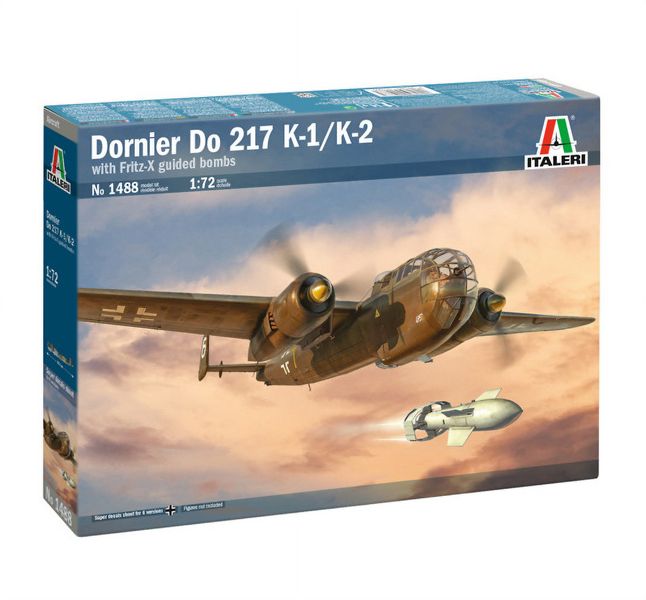 Italeri 1/72 Dornier Do 217 K-1/K-2 with Fritz X Bombs Plastic Model Kit