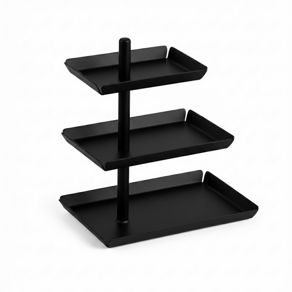 3-Tier Storage Tray - Countertop Organizer Stand for Bathroom &amp; Kitchen